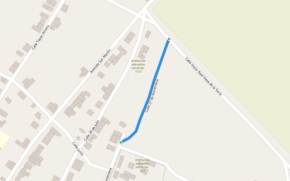 Calle 27 de Noviembre walking route map in Catacaos