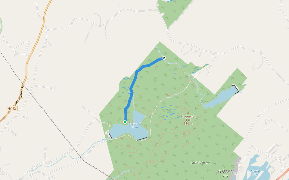 Tufted Trail (moderate) walking route map in Deerpark