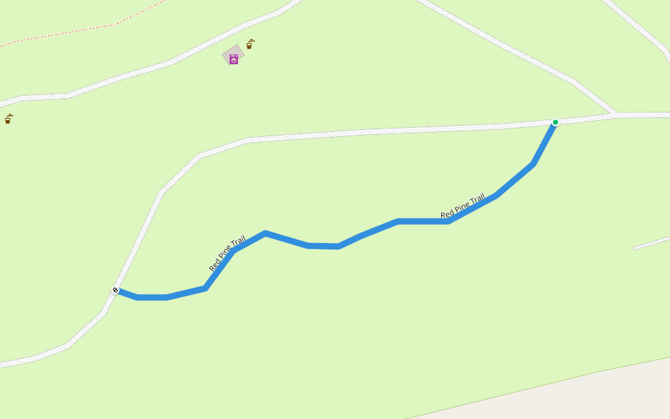 Red Pine Trail walking route map in Ignace