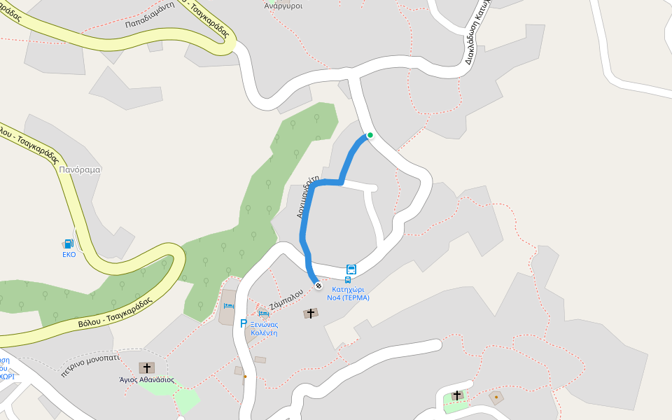 Αρχιμανδρίτη walking route map in Katochori
