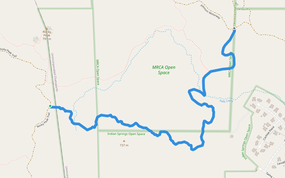HWD Way walking route map in Simi Valley