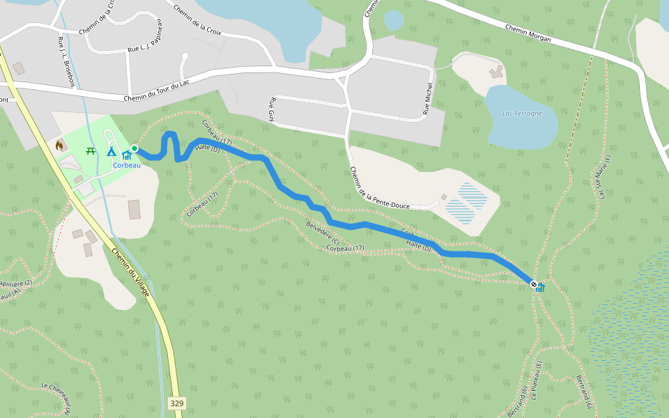 Halte (D) walking route map in Saint-Adolphe-d'Howard