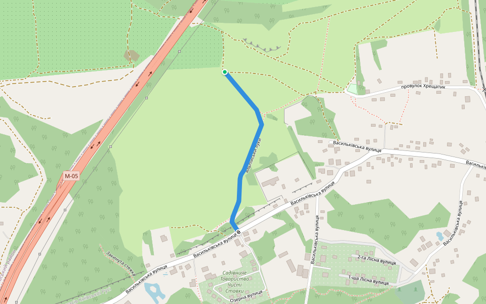 Альпийские луга walking route map in Zdorivka