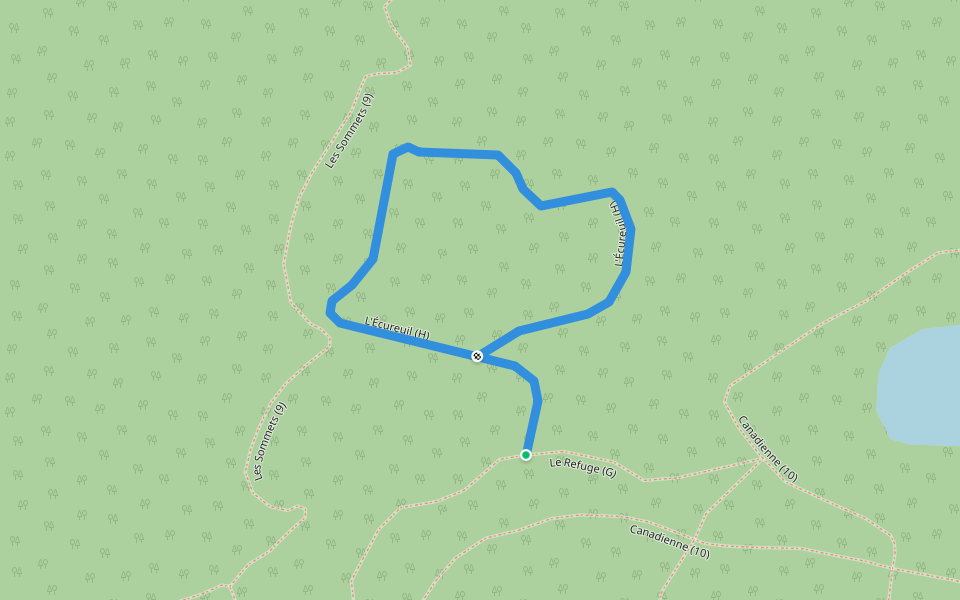 L'Écureuil (H) walking route map in Saint-Adolphe-d'Howard