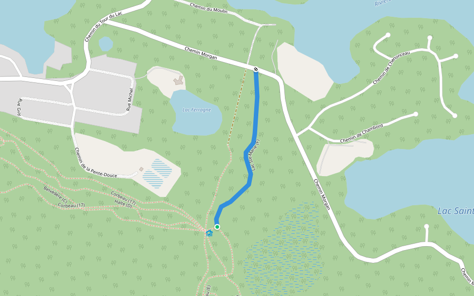 Lac Ste-Marie (F) walking route map in Saint-Adolphe-d'Howard