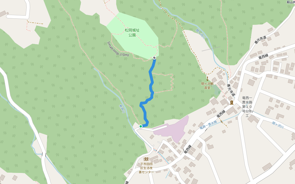 Forest path (15min) walking route map in Takamori