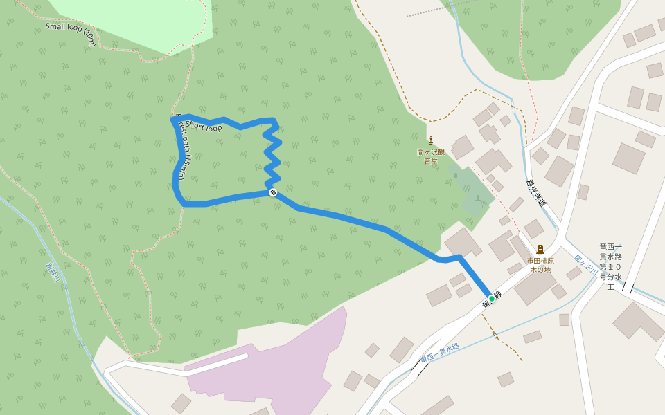 Short loop walking route map in Takamori