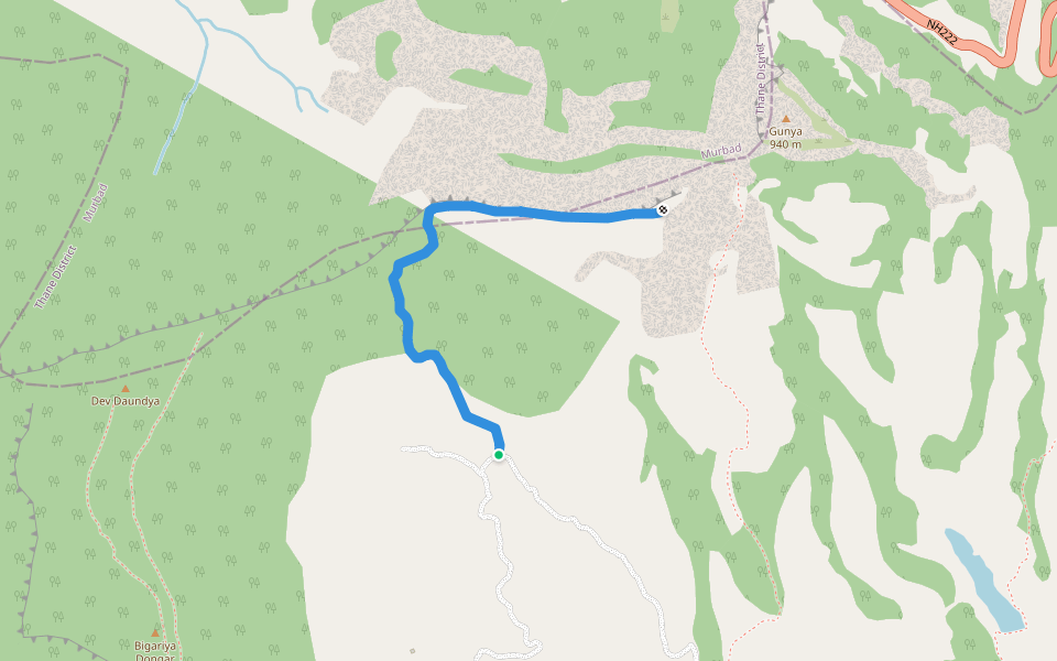 Bhojgiri walking route map in Kokatewadi