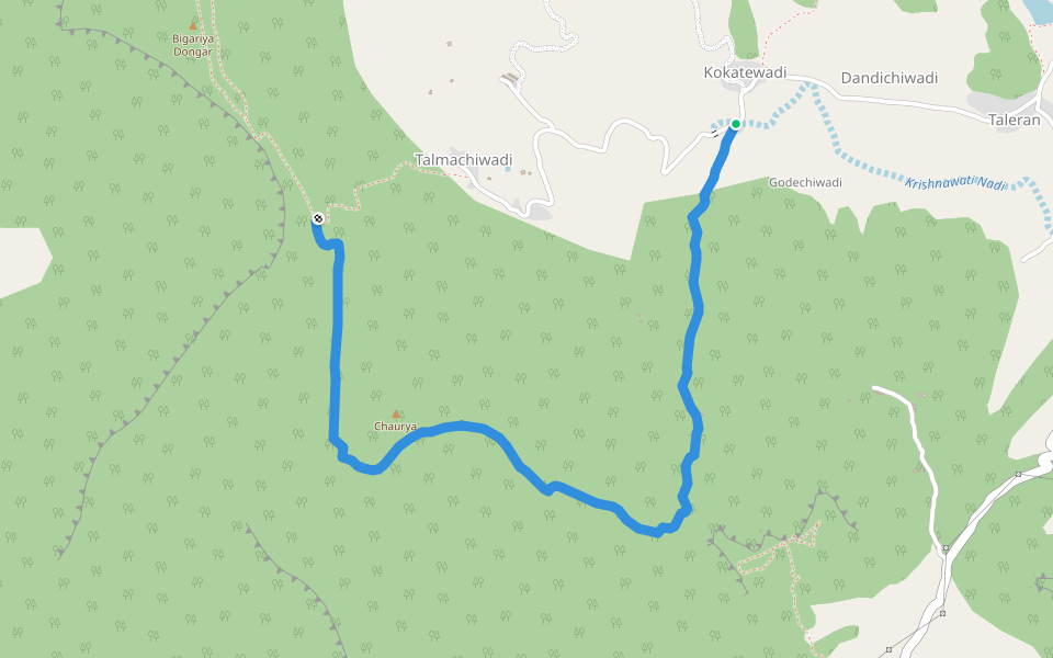 Taleran route walking route map in Kokatewadi