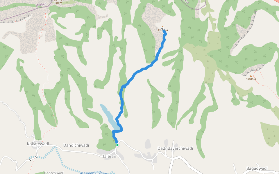 Udhalya dongar walking route map in Taleran