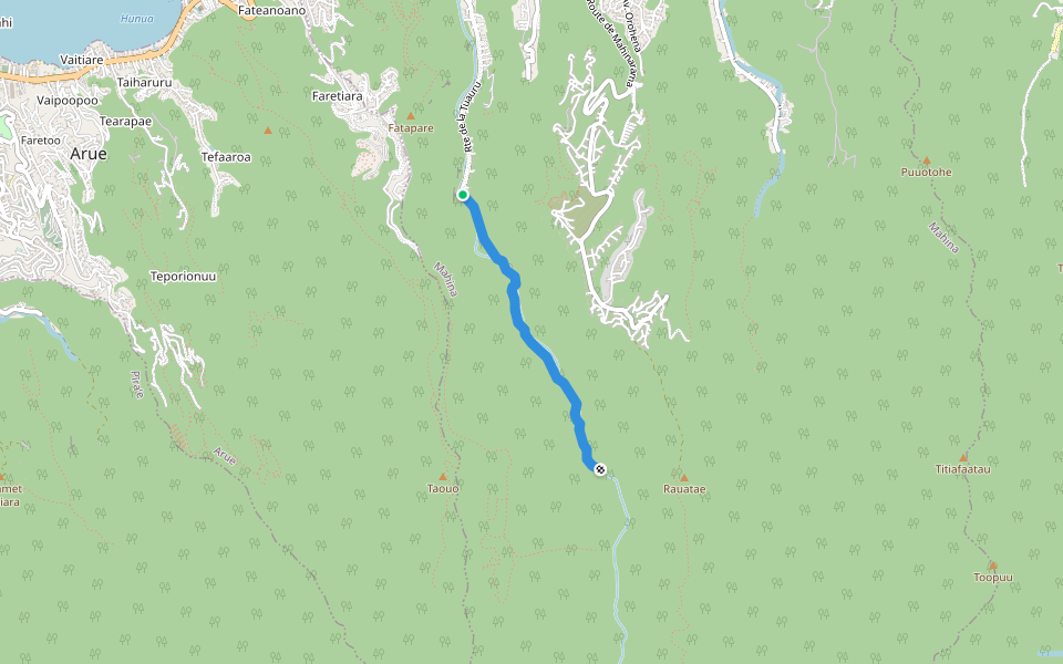 sentier orgues basaltiques (à compléter) walking route map in Mahina