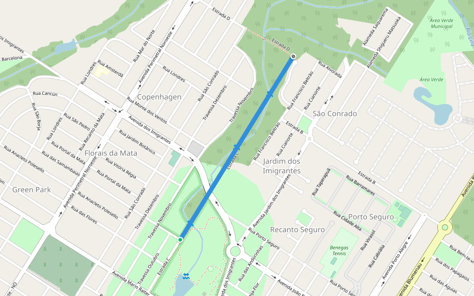 Estrada C ( Projeto Gleba Sorriso) walking route map in Sorriso