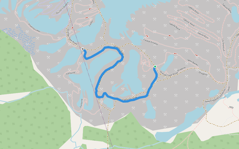 Serenity Now walking route map in New England Settlement