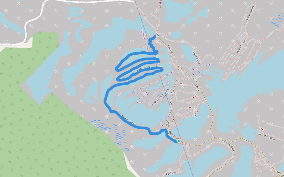 Insanity Later walking route map in New England Settlement