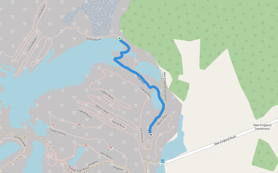 Highwall walking route map in New England Settlement