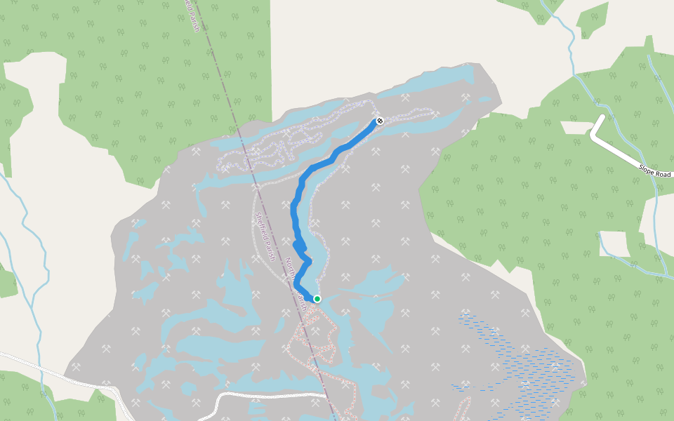 Novel Strain walking route map in New England Settlement