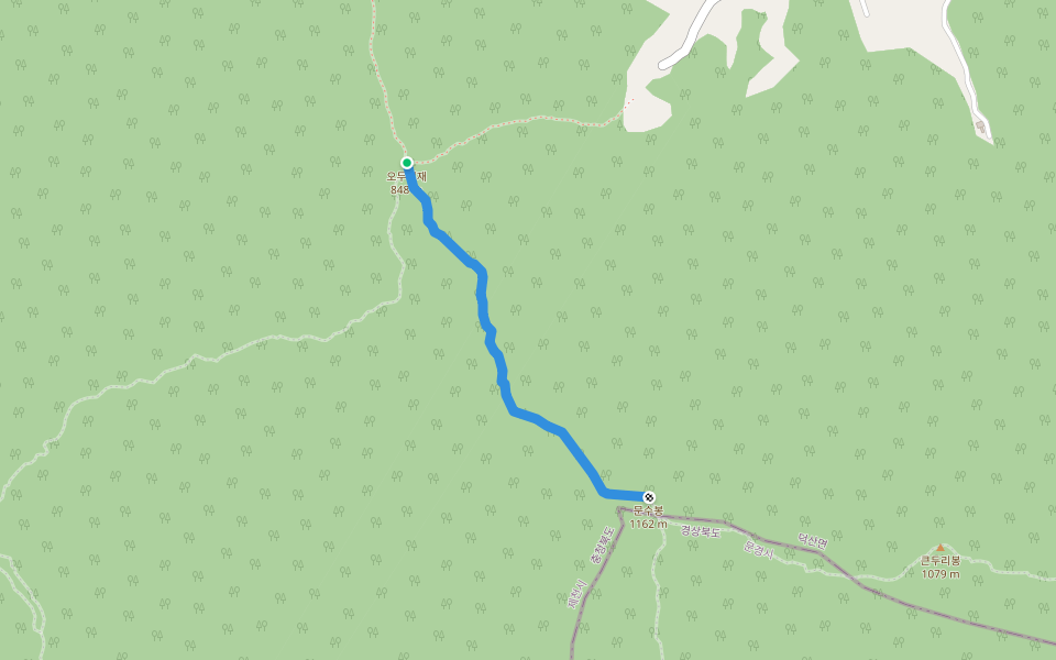 문수봉 등산로 walking route map in Jecheon-si