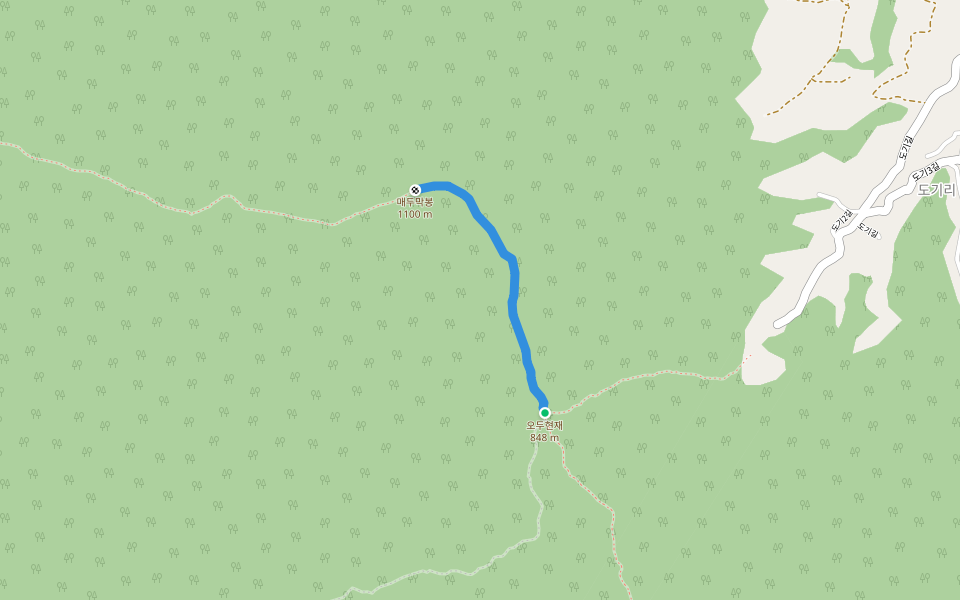 매두막봉 등산로 walking route map in Jecheon-si
