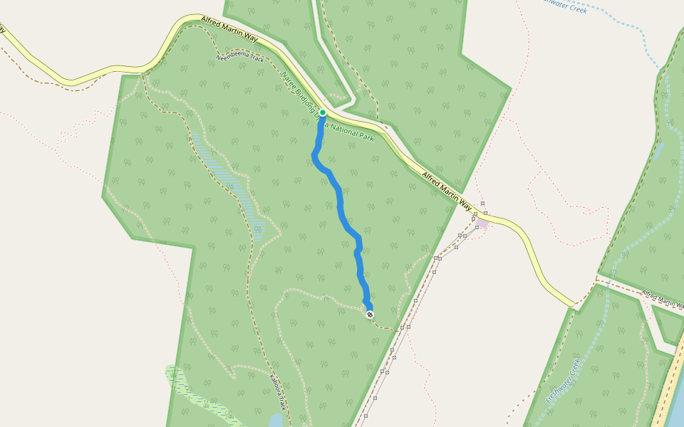 Neembeema Track walking route map in North Stradbroke Island