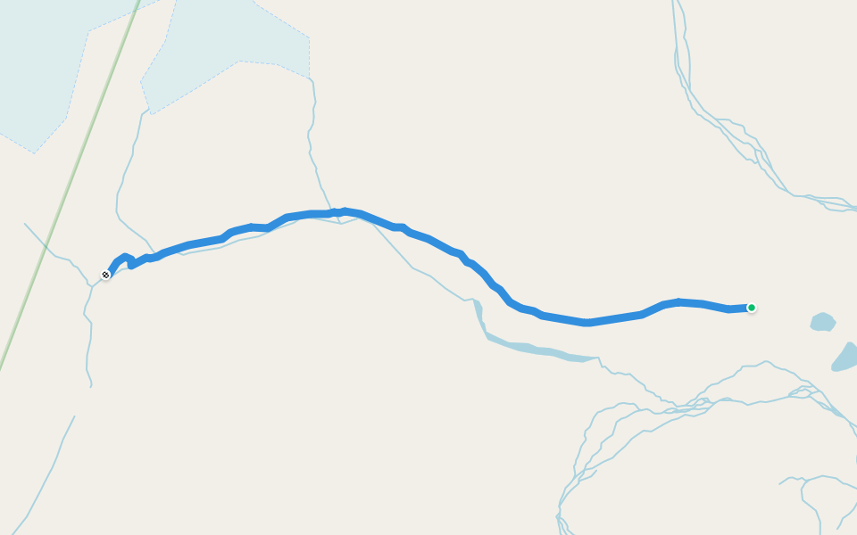 Goose-lakes - Sjursethfossen walking route map in Longyearbyen