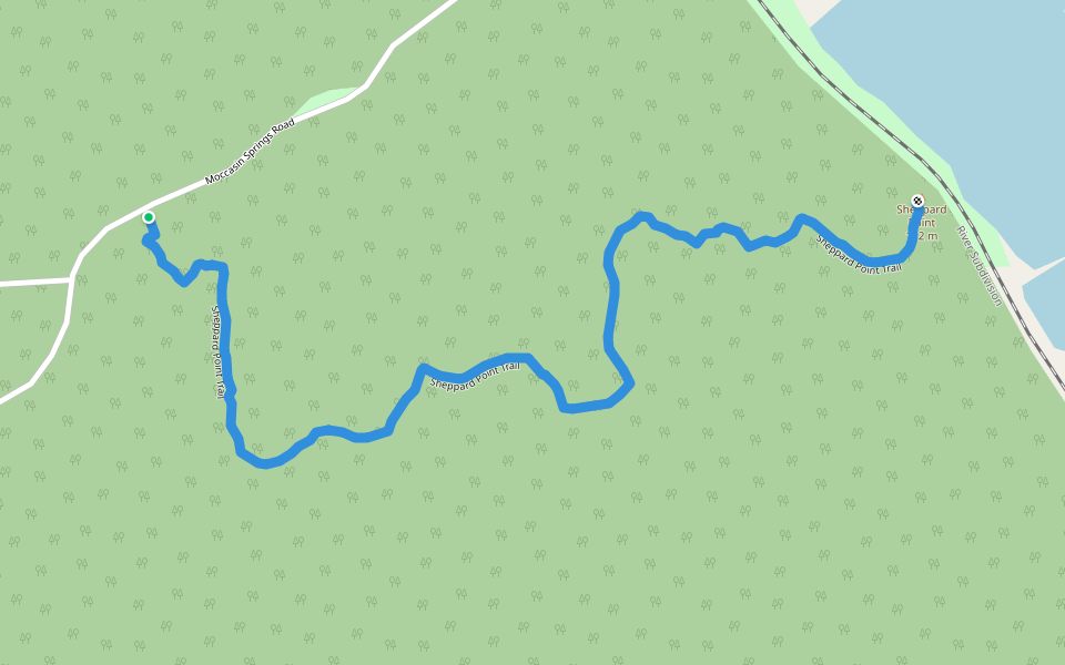 Sheppard Point Trail walking route map in Cape Girardeau