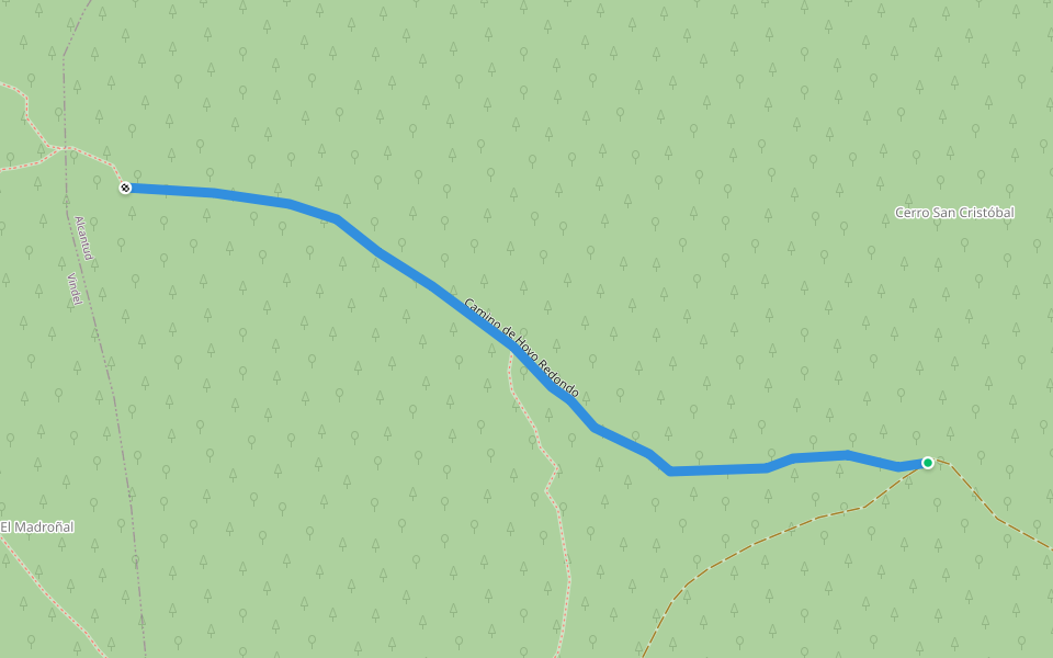 Camino de Hoyo Redondo walking route map in Vindel