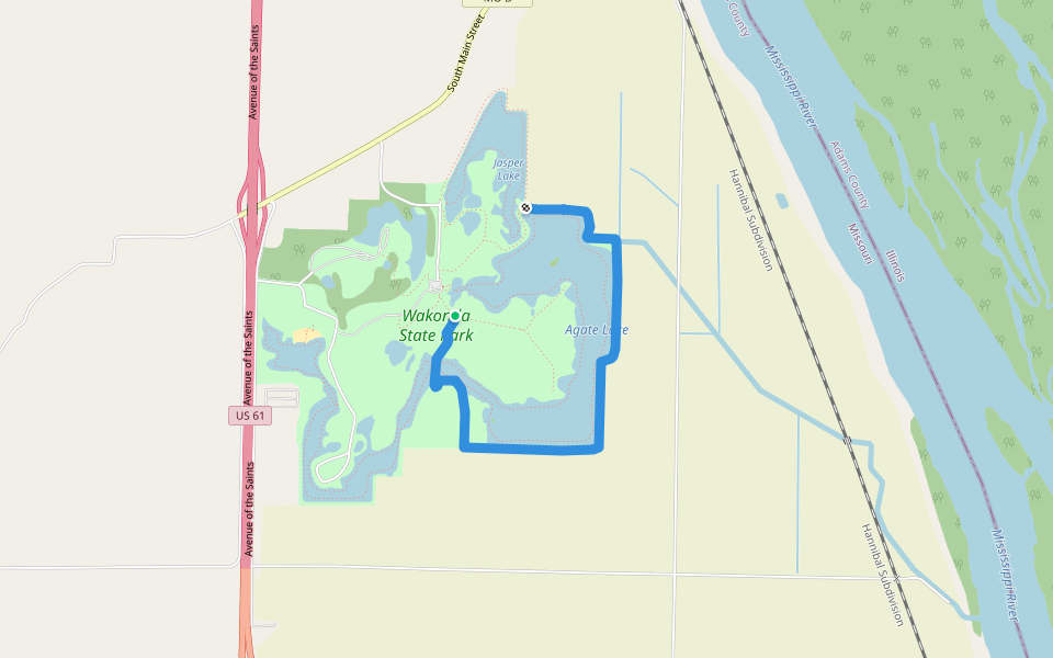 Agate Lake Trail walking route map in La Grange