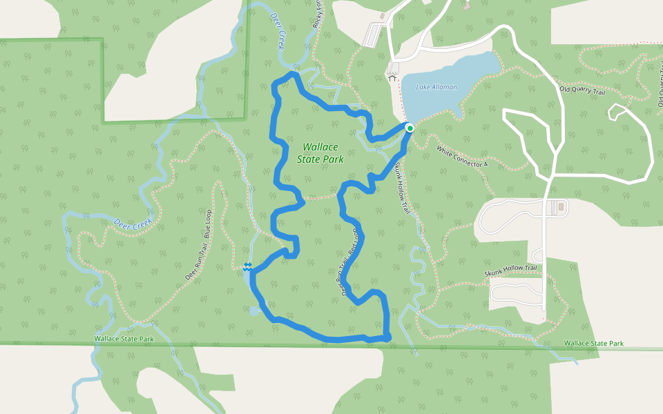 Deer Run Trail - Red Loop walking route map in Cameron