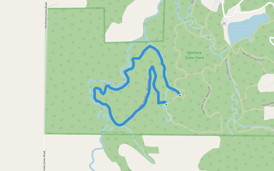 Deer Run Trail - Blue Loop walking route map in Cameron