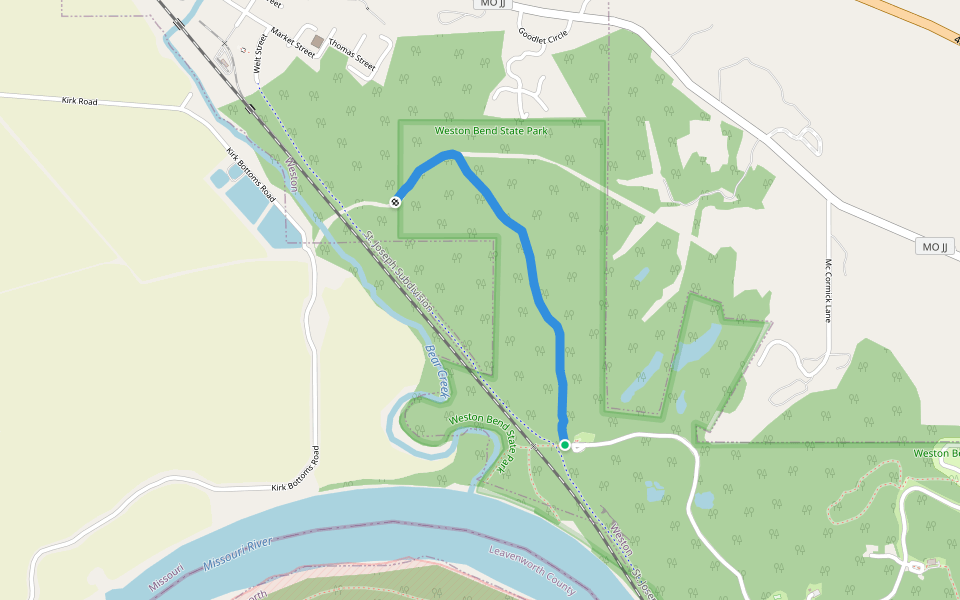 North Ridge Trail walking route map in Weston