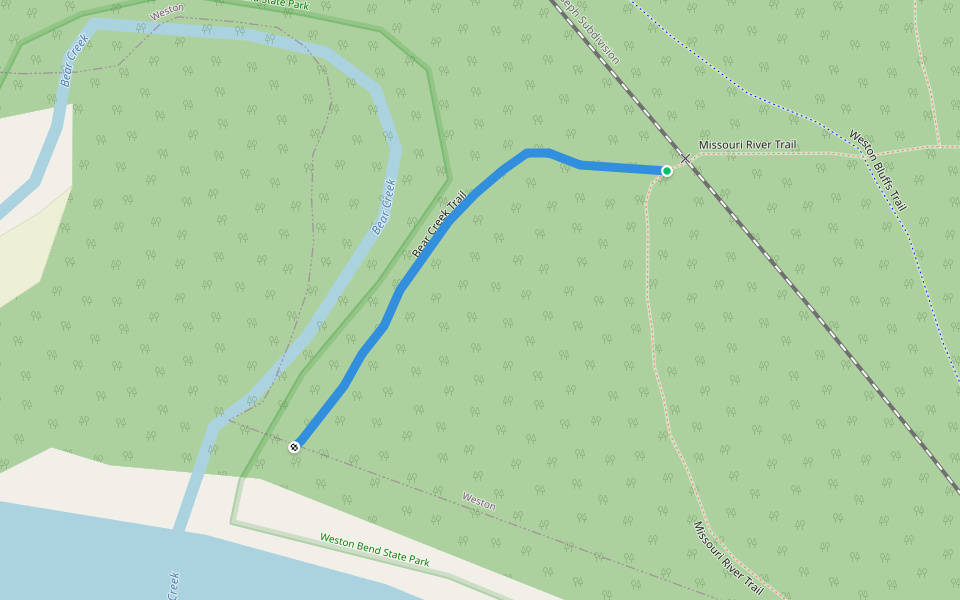Bear Creek Trail walking route map in Weston