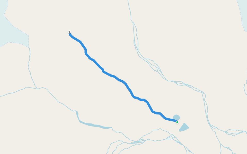 Goose Lakes - Odinfjellet walking route map in Barentsburg