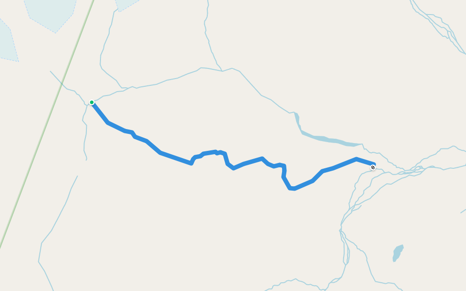 Sjursethfossen - Torfjellet walking route map in Longyearbyen