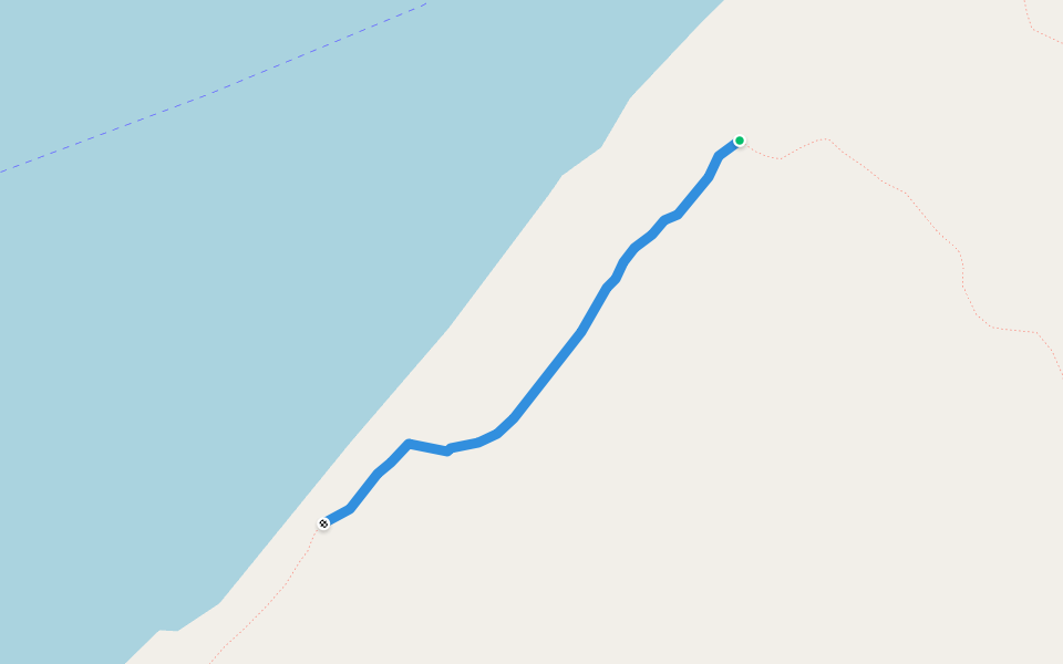 Grumant - railway walking route map in Grumant