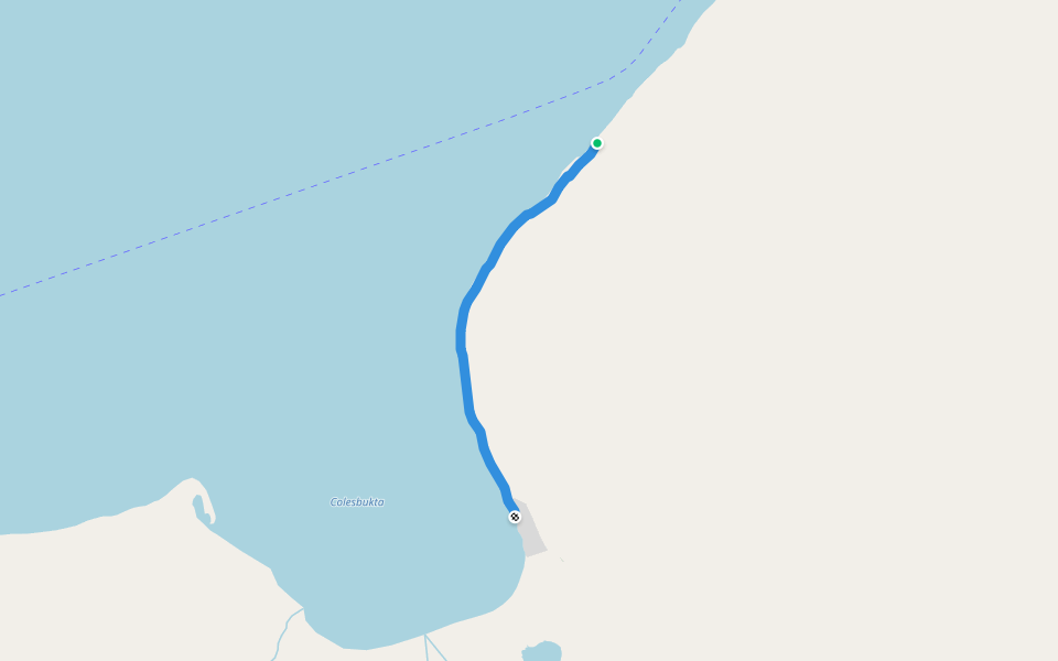 Grumant - Colesbay walking route map in Grumant