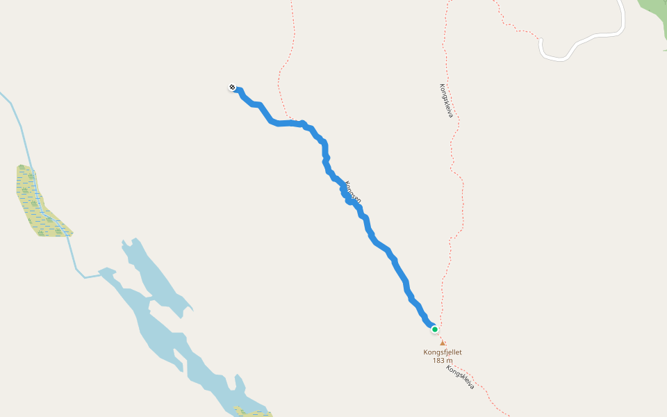 Kongsen walking route map in Bekkjarvik