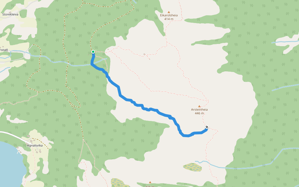 Plommeveien walking route map in Åsnes