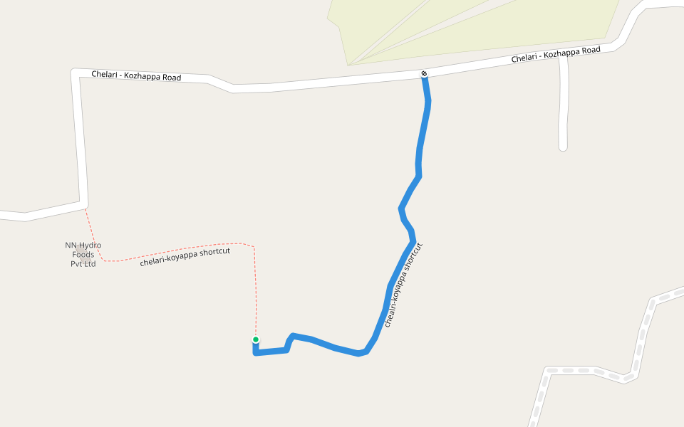 chealri-koyappa shortcut walking route map in Chelari