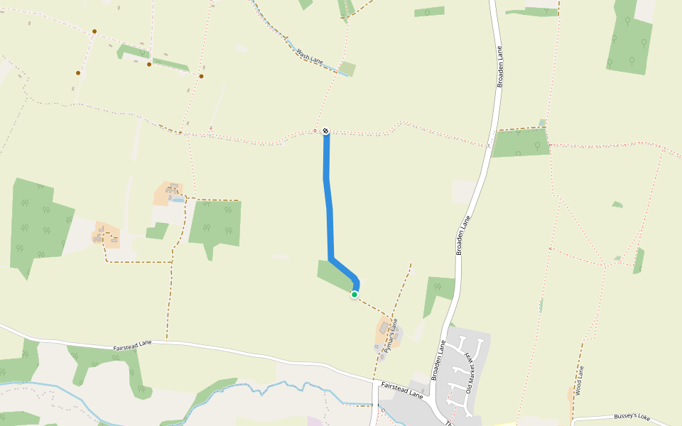 Pymar's Lane walking route map in Hempnall