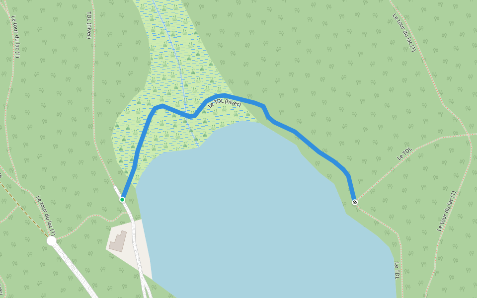 Le TDL (hiver) walking route map in Notre-Dame-de-la-Merci