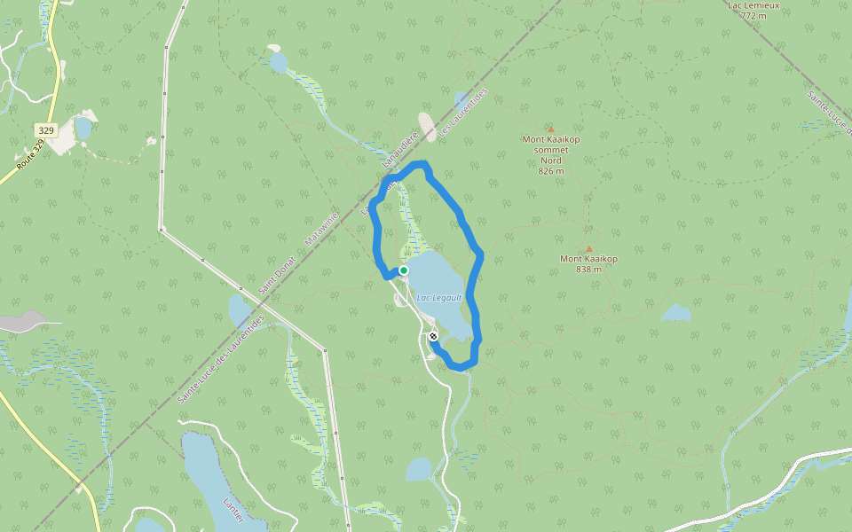 Le tour du lac (1) walking route map in Notre-Dame-de-la-Merci