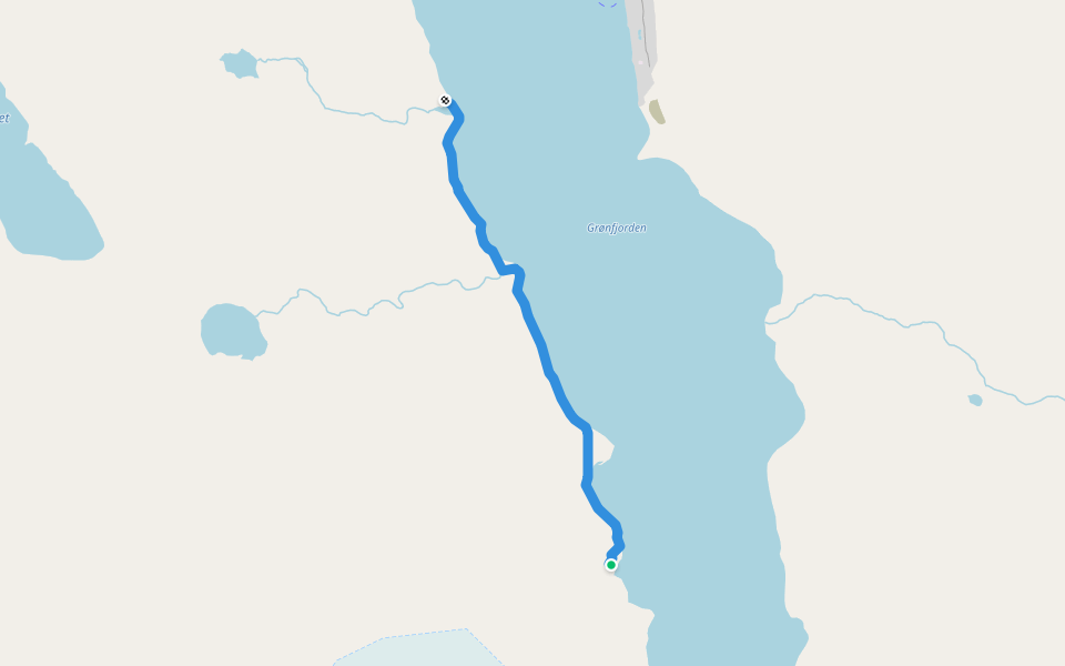 Red cabine - Kokerineset walking route map in Longyearbyen