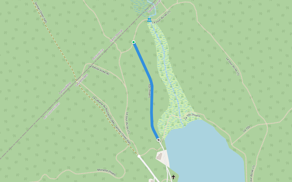 TDL (hiver) walking route map in Notre-Dame-de-la-Merci
