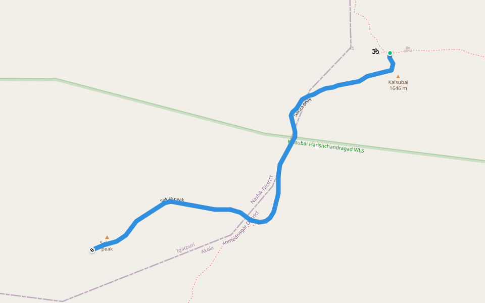 Sakira peak walking route map in Indore