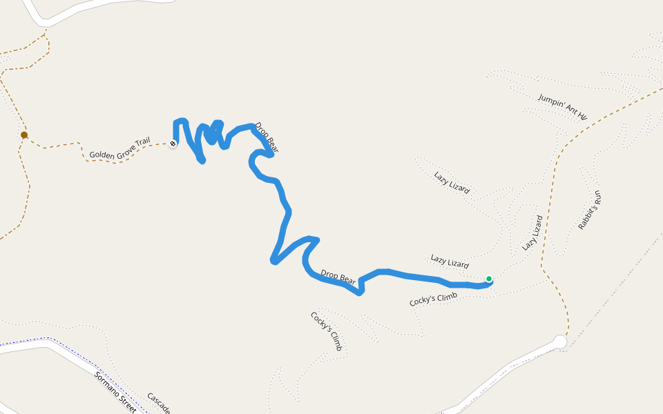 Drop Bear walking route map in Reedy Creek