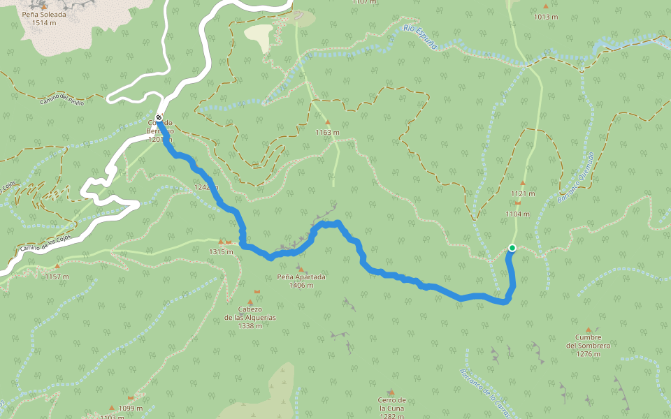 Senda de Peña Apartada walking route map in Totana
