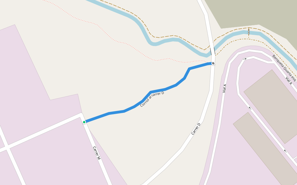 Corriol al carrer D walking route map in Lleida