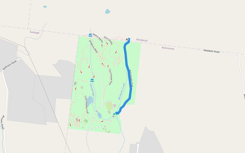 Bob Hodda Trail walking route map in Richmond