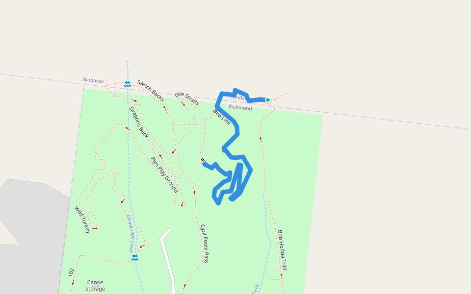 Bee Line walking route map in Nindaroo