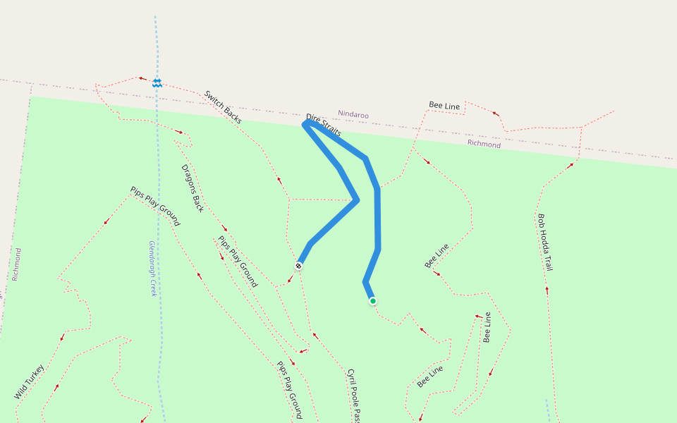 Dire Straits walking route map in Nindaroo